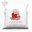 Bagoly mintás díszpárna Anyák napjára egyedi fenykepes neves díszparna anya mama nagyi nagymama