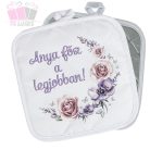 A legjobb mama a világon - lila virágkoszorú mintás edényfogó