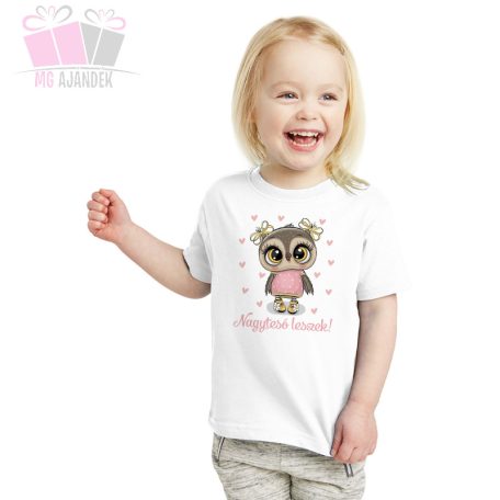 nagyteso leszek feliratos egyedi minta baglyos bagoly kislany kisfiu szuletes 