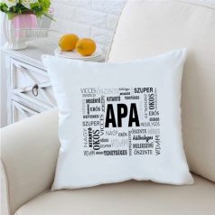 Apa párna jellemzőkkel feliratos díszpárna