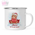 fémbögre, fém bögre, xmas, maci, medve, mikulás, ajándék neves egyedi mikulás bear 