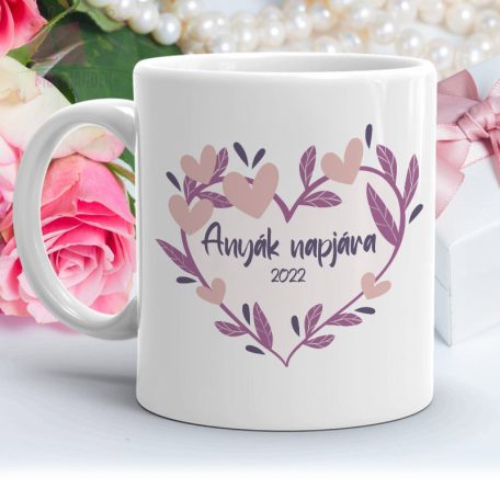 cuki szives anyak napi ajandek egyedi neves bogre viragos minta mothers day mug