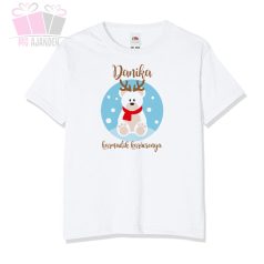 egyedi neves feliratos karacsonyi macis fiu lany pamut gyerek polo christmas jegesmedve