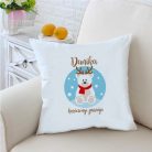 Karácsonyi díszpárna- jegesmedve mintás egyedi feliratos neves christmas hó shnow