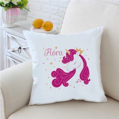 Díszpárna napszemüveges unikornissal, névvel