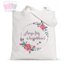 Vászonszatyor - Anyu főz süt a legjobban  virág mintás mama nagyi anyak napi ajandek mothers day mom