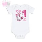 Unikornis mintás egyedi neves éves lettem szülinapi póló/body