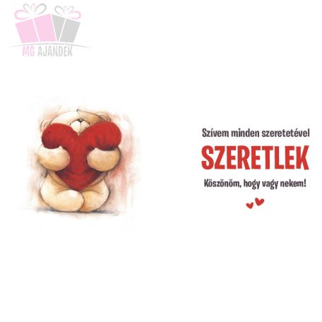 Szerelmes mackó - Köszönöm, hogy vagy nekem! feliratú kerámia bögre