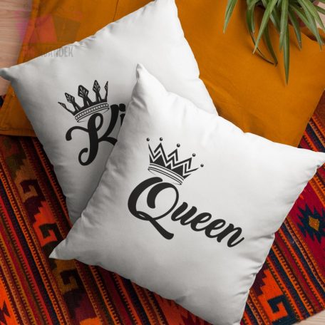 King - Queen páros díszpárna szett valenti nap ajandek i love you dya szerelem 
