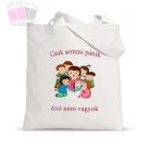 Csak semmi pánik, óvó néni vagyok feliratos vászonszatyor egyedi fenykepes fotos pedagogus dadus ovo