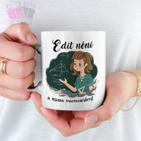 A legjobb matektanárnő feliratú kerámia bögre ballagas bucsu evvege kave tea tanitó pedagogus nap
