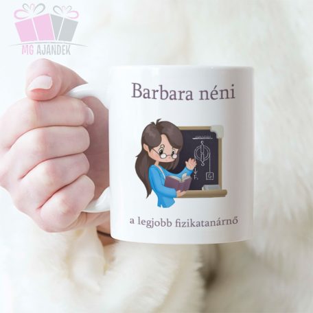 A legjobb fizika tanárnő egyedi kerámia bögre kávé tea ajandék búcsú ballagás fizika matek magyar 