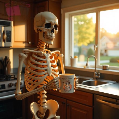 egyedi vicces csontvázas fáradt anya halloween tök denevér vicces kerámia bögre