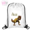 Dinoszaurusz mintás tornazsák névvel sport iskola dino rex tiranoszaurusz allatos animal sport