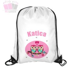 Baglyok faágon egyedi mintás füzetborító iskola sziv osztály 