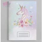 Unikornis egyedi neves füzetborító pink iskola suli cartoon rajzfilm egyszarvú