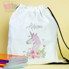 Unikornisos egyedi neves tornazsák iskola sport unikornis rajzfilm cartoon egyszarvú