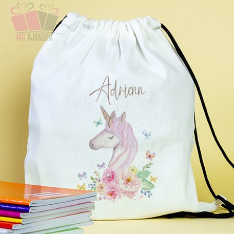 Unikornisos egyedi neves tornazsák iskola sport unikornis rajzfilm cartoon egyszarvú