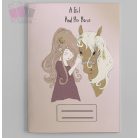 Unikornis egyedi neves füzetborító pink iskola suli cartoon rajzfilm egyszarvú