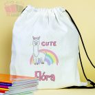 lama rainbow mintás füzetborító egyedi neves feliratos iskola suli osztaly cartoon rajzfilm állatos 