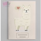 lama rainbow mintás füzetborító egyedi neves feliratos iskola suli osztaly cartoon rajzfilm állatos 