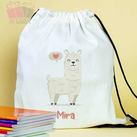 lama mintás tornazsák szivarvany saját névvel sport iskola  allatos animal sport
