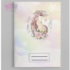 Unikornis egyedi neves füzetborító pink iskola suli cartoon rajzfilm egyszarvú