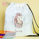 Unikornisos egyedi neves tornazsák iskola sport unikornis rajzfilm cartoon egyszarvú