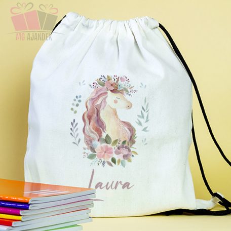 Unikornisos egyedi neves tornazsák iskola sport unikornis rajzfilm cartoon egyszarvú