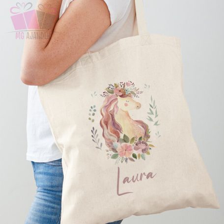 unikornis arc egyszarvu egyedi minta vászonszatyor vásárlás táska fényképes egyedi neves ajandek