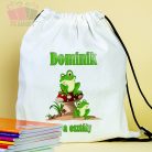Egyedi neves békás frog állat mintás tornazsák gomba ovoda csoport rajzfilm cartoon iskola sport