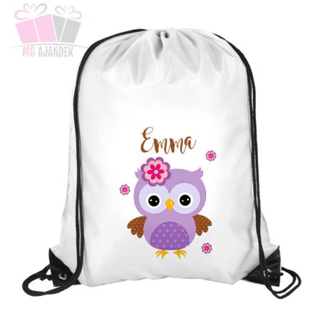 Lila bagoly mintásegyedi feliratos neves baglyos bagoly lila virag owl cartoon mese füzetborító also