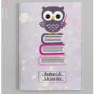 fuzet kony iskola borito suli egyedi baglyos allatos kutyas cicas lila dog cat school animals