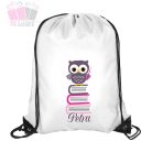 fuzet kony iskola borito suli egyedi baglyos allatos kutyas cicas lila dog cat school animals