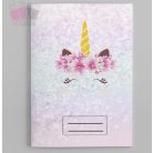 Unikornis egyedi neves füzetborító pink iskola suli cartoon rajzfilm egyszarvú