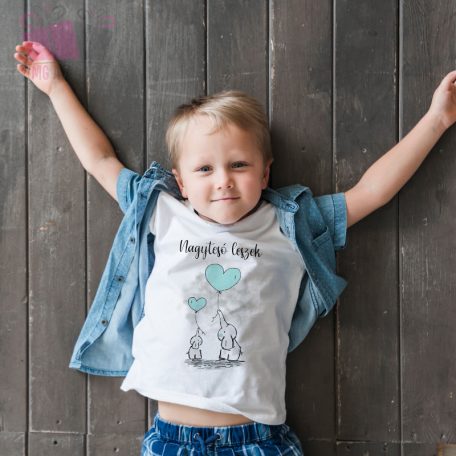 egyedi neves feliratos nagyteso kistesó leszek body póló tshirt little  body polo big brother hamarosan testvér  elefantos állatos animal