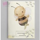 méhecske mintás füzetborító egyedi neves feliratos iskola papir nylon osztály bee