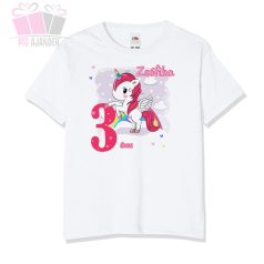 egyedi-neves-feliratos-unikornis egyszarvú-mintás-szülinapi-body-gyermek-póló-mese rajzfilm birthday