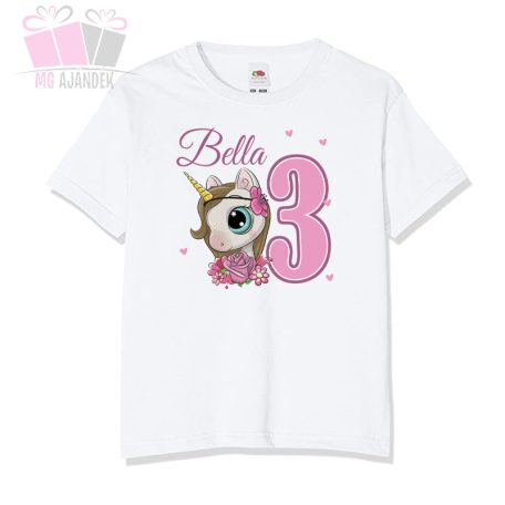 Unikornisos egyedi neves egy éves lettem szülinapi body/ póló