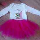 Unikornisos egyedi neves egy éves lettem szülinapi body/ póló