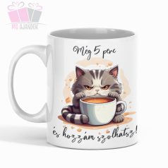 macskás cicás bogre 5 perc szünet csend kávé tea cat-egyedi-neves-bogre