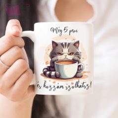macskás cicás bogre 5 perc szünet csend kávé tea cat-egyedi-neves-bogre
