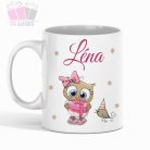 cuki bagyoly minta egyedi neves feliratos fenykepes bogre kismadar owl white keramia bogre nevnap