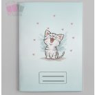 Cica mintás egyedi neves füzetborító cat allat macska kedvenc alsos a5 papir nylon