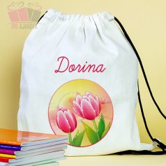 tulipános füzetborító egyedi neves feliratos iskola suli osztaly virágos flower természet