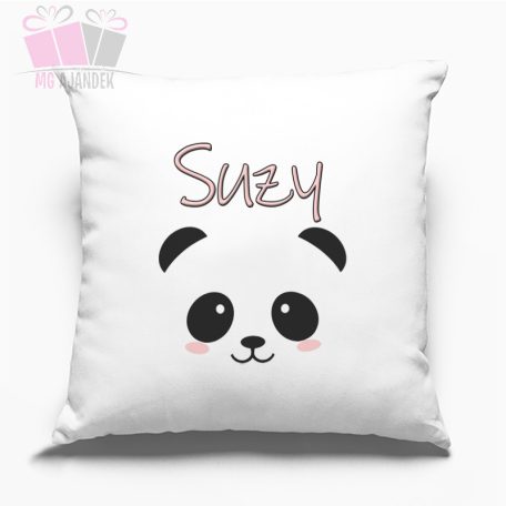 Díszpárna cuki panda mintával, névvel egyedi neves ajandek pandas macis pillow animals allatos