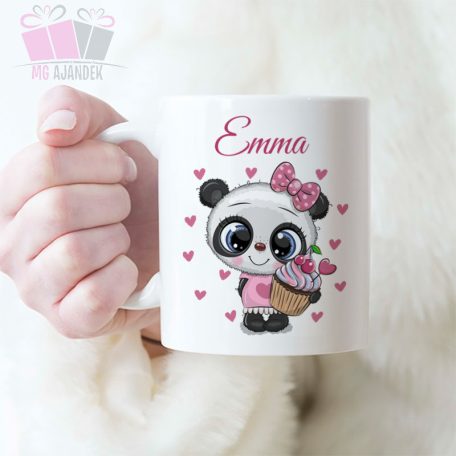 cuki panda macko egyedi feliratos neves bogre