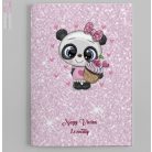 Pandalány muffinnal- füzetborító egyedi neves iskola school lany fiu ajandek