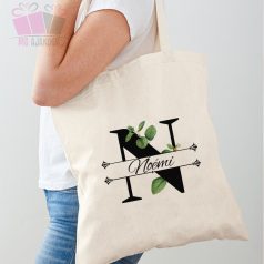 egyedi neves betűs feliratos virag mintas flower alphabet monogram minta kisvakond vászonszatyor vásárlás táska fényképes