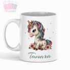 egyedi neves unicorn white mug bogre unikornis szivarvany horse polo body